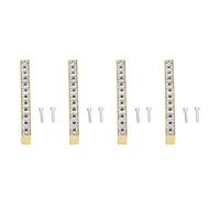 Gucagle Crystal Handle Cabinet Knobs Modern Diamond Double Hole 128mm Pitch Drawer Pulls for Wardrobe Furniture Kitchen Cabinets Golden Zinc Alloy 4Pcs Set