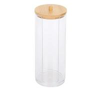 Gucagle Cylinder Shaped Transparent Seasoning Bottles Cotton Swab Storage Case with Lid for Kitchen Bathroom Office Plastic Transparent 7.1x2.8in 3.9x2.8in (Long cylindrical side open)