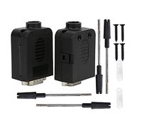 Gucagle DB9 Male Connector Serial Terminal Adapter 2Pcs High Reliability Compact Structure Easy to Use for Industrial Control Equipment Metal Plated Copper Pin Black Case 5.7 x 3.4 x 2 cm