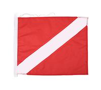 Gucagle Dive Flag Scuba Diving Freediving Diver Down Boat Flag with Float Red White Binding Rope Type for Underwater Sports Nylon Material