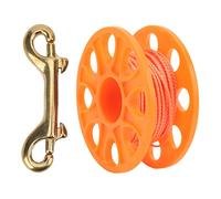 Gucagle Diving Spool Plastic Prevent Winding Lightweight Diving Finger Reel with Copper Snap Clip for Cave Dive Fishing 59.0ft (Orange)