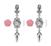 Gucagle Drawer Knobs Pull Handles Ceramics Cabinet Decorative Knobs with Plate Modern Simple Pastoral Style Zinc Alloy for Kitchen Bathroom Office Wardrobe Drawer Furniture (1088D Magnolia Flower)