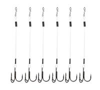 Gucagle Fishing Line Hook Treble Stinger Bait Hook Suit 10cm 2 Pack Quick Easy Install Hard Sharp Hooks for Lure Fishing Fluorocarbon Wire Stainless Steel 6 Bait Hooks in Total