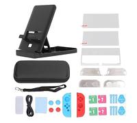 Gucagle Game Console Accessories Bundle Premium High Capacity Carrying Bag Screen Protector Thumb Grips Caps for Travel Protective Case Stand Storage Box EVA Hard Shell Durable