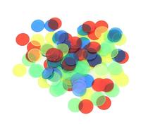 Gucagle Game Token Disc Board Game Counting Disk Chip 100Pcs Translucent 15mm Diameter Round 4 Colors for Math Class Home Games Plastic Material