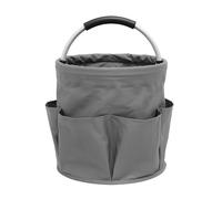 Gucagle Garden Tool Organizer Heavy Duty 600D Oxford Cloth Garden Tote Bag with 6 Pockets Collapsible Harvest Basket Standable Water Picnic Shopping Bag for Outdoor Use Black Grey 17L (Grey)