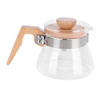 Gucagle Glass Teapot Coffee Maker Pot with Wood Handle 400ml Capacity Heat Resistant Kitchen Accessory for Tea Coffee Brewing at Home or Office