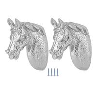 Gucagle Horse Head Cabinet Handles Modern Stylish Zinc Alloy Drawer Knobs for Kitchen Wardrobe Office Cabinets 2 Sets 4.7oz 1.6x2x0.6in (3999 Silver Horse)