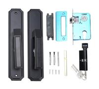 Gucagle Keyed Entry Door Lock Set Black Quiet Thickened Handle Smooth Knob Complete Lock Kit for Bedrooms Bathrooms Offices Aluminum Alloy Stainless Steel 235mm 800g
