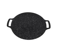 Gucagle Korean Grill Pan Maifan Stone Anti Sticky High Temperature Resistant Grill Plate Perfect for Outdoor Camping and Family Gatherings (32cm)