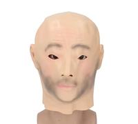 Gucagle Latex Man Headgear Party Props Lifelike Washable Reusable Latex Head Cover for Cosplay Haunted House Film Photography Latex Material One Size Fits Most Adults