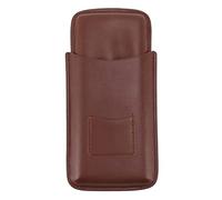 Gucagle Leather Cigar Case Portable 3 Finger Cigar Humidor Carrying Case with Cutter Pocket for Cigar Lovers Travel Business Gifts (Brown)