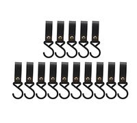 Gucagle Leather S Hooks High Strength Multifunctional Portable S Hangers for Outdoor Camping Home Bathroom PU Leather Plastic 183mm 15Pcs (Black)