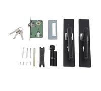 Gucagle Locking Door Handle Set Durable Aluminum Alloy Matt Black Impact Resistant Door Lever with Keys for Bedroom Bathroom Office