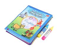 Gucagle Magic Water Drawing Book Reusable Cloth Coloring Book for Kids with Double Water Pens Safe Non Material Early Learning Toy for Children Age 3+ Size 21x17cm