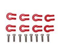 Gucagle Metal Front Rear Bumper Trailer Hook RC Buckle Durable Tow Shackle for Axial Scx24 1/24 Remote Control Car Red Iron 8PCS