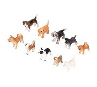 Gucagle Mini Dog Figurines Toy Set Hand Painted Plastic Simulation Puppy Figures Playset for Kids Birthday Gift Educational Toys 10PCS PVC Animal Models