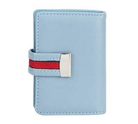 Gucagle Mini Fashionable RFID Women Card Holder PU Leather Bank Card Box Business Card Case Secure Anti Theft Travel Organizer for ID Credit Cards Red Blue Black 11x9x2.3cm (Blue)