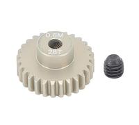 Gucagle Pinion Gear Aluminum Alloy 3.175mm 0.6M High Strength Universal Fit for 1/8 1/10 RC Crawler Car Durable Smooth Quiet Replacement Part (28T)