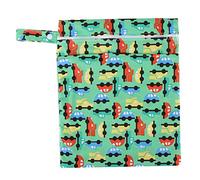 Gucagle Portable Double Layer Baby Diaper Storage Bag Outdoor Paper Diaper Bag Large Capacity Zipper Closure Hang Rope Designs for Parents On The Go Green Blue White Options (Green car)