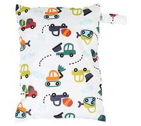 Gucagle Portable Durable Baby Diaper Nappy Storage Bag with Zipper Large Capacity for Baby Stroller or Hand Carry Polyester Material 30x40cm Multiple Colors (Blue car)