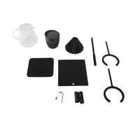 Gucagle Pour Over Coffee Dripper Stand Set Premium Aluminum Alloy Ceramic Glass Double Layer Hand Brewing Station with Glass Pot Filter Cup for Home Office Coffee Tea Lovers