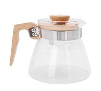 Gucagle Pour Over Coffee Maker Glass Coffee Server Pot 600ml with Wooden Handle Lid Heat Resistant Durable for Home Office Coffee Shop Countertop Decor As Shown in The Picture 12.5x12cm