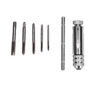 Gucagle Ratchet Tap Wrench T Handle Adjustable Rigid Hold 3 Positions Gear Box Fast Effective Ratchet Action for Faucet Reamer Screw Extraction Stainless Steel High Speed Steel M3 M8 5