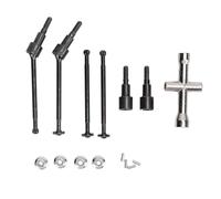 Gucagle RC Car Drive Shaft Steel Kit High Performance Front Rear Drive Shaft Replacement for RC Cars Off Road Racing Durable Enhanced Stability 2 Front 2 Rear Shafts 2 Couplers 4 Pins 4