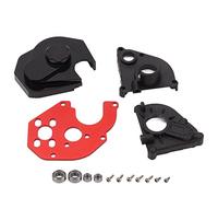 Gucagle RC Motor Mount Plate Gear Box Adapter Transmission Housing Premium Durable Lightweight Performance Upgrade Part for Axial SCX24 1/24 RC Crawler Car Black Red Plastic Aluminum