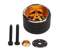 Gucagle RC Transmitter Steering Wheel Aluminum Alloy Trigger One Handed Control Adapter Compatible with FLYSKY NB4 RC Car Controller Durable Lightweight Easy to Install (Gold)