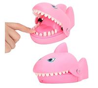 Gucagle Shark Dentist Game 17 x 11 x 9.5cm Plastic Fun Safe Press Tooth Game Biting Finger Game with Safe Plastic Teeth for Kids Party (Pink)
