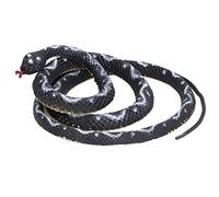 Gucagle Simulated Snake Model Lifelike Rubber Snakes Realistic Rattlesnake Toy Scary Plastic Snakes for Halloween Decorations Prank Toys Kids Party Favors (Black)