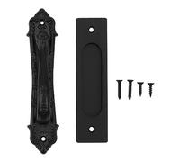 Gucagle Sliding Barn Door Handle Heavy Duty Aluminum Alloy Black Punch Free Double Sided Door Pull Handles for Gate Cabinet Mounted Door Hardware