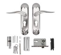 Gucagle Stainless Steel Door Lever Handle with Lock Easy Install Durable Interior Passage Handle for Bedroom Bathroom Closet Home 2 Pack