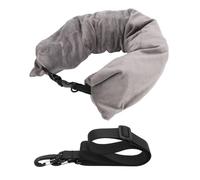Gucagle Stuffable Travel Neck Pillow with Adjustable Strap and Storage Bag Customizable Comfort Fillable Design Easy to Clean Compact Packable for Travel Flights Camping Hiking Polyester (Gray)