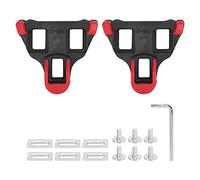 Gucagle TB011 Universal Road Bike Cleats 6 Degree Float Self Locking Cycling Pedals Cleat Set ABS Plastic Stainless Steel Rubber for Road Bike Shoes SL Series (Black Red)