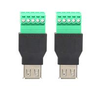 Gucagle USB Terminal Adapter Quicklink Solderless Type A Female USB Converter High Efficiency Durable for Household Appliances Smart Home ABS Metal 2PCS