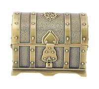 Gucagle Vintage Jewelry Box European Style Exquisite Relief Pattern Antique Earring Necklace Bracelet Container Decorative Storage for Home Table with Zinc Alloy Material Velvet Lining (Bronze)