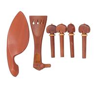 Gucagle Violin Chin Rest Set Wood Tailpiece Tuning Peg End Button | Fine tuning violin parts set for 4/4 violin performance with exquisite workmanship and natural wood color