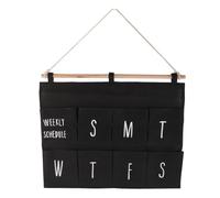 Gucagle Wall Hanging Storage Bag Multifunctional Over The Door Hanging Storage Bags with 8 Pockets Weekly Schedule Organizer for Bedroom Dorm Room Solid Wood Canvas 50 x 41cm (C)