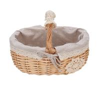 Gucagle Wicker Picnic Basket Hand Woven Empty Picnic Hamper with Removable Liner Large Capacity for Outdoor Camping Wedding Gathering Easter Made of Premium Wicker and Linen Cotton Size (Daisy)