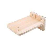 Gucagle Wood Platform for Hamster Squirrel Cage Small Pet Toys with Screws Easy Installation Natural Wood Material Stand Play Rest Area for Pet Cage 17.5x12x8 cm