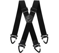 Gucass Men's Extra Strong Outdoor Braces Wide Long X Shape, Elastic and Adjustable Length, with Triangular Non-Slip Buckle, black, Verstellbar von 76 cm bis 125 cm