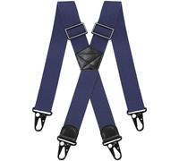 Gucass Men's X-Shape Braces, 3.8 cm Wide, Extra Strong, Elastic, Adjustable, with Metal Non-Slip Buckle, One Size Braces for Men and Women, darkblue, Verstellbar von 76 cm bis 125 cm