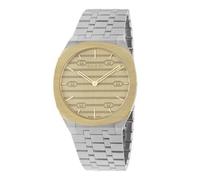 GUCCI 25H Gold Tone Dial Bracelet Watch
