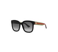Gucci Black Striped Wayfarer-style, Designer Sunglasses, Grey Lenses