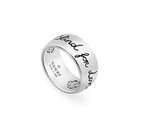 Gucci Blind For Love Sterling Silver Engraved 9mm Ring D - J.5