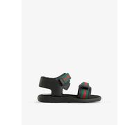Gucci Boys Nero/v.r.v Kids Web-strap Leather Sandals 1-5 Years Eur 20 / 4 Uk