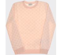 GUCCI Boy's Wool Crewneck Jumper With All-Over GG Monogram and Ribbed Trims - Size: 10 - female